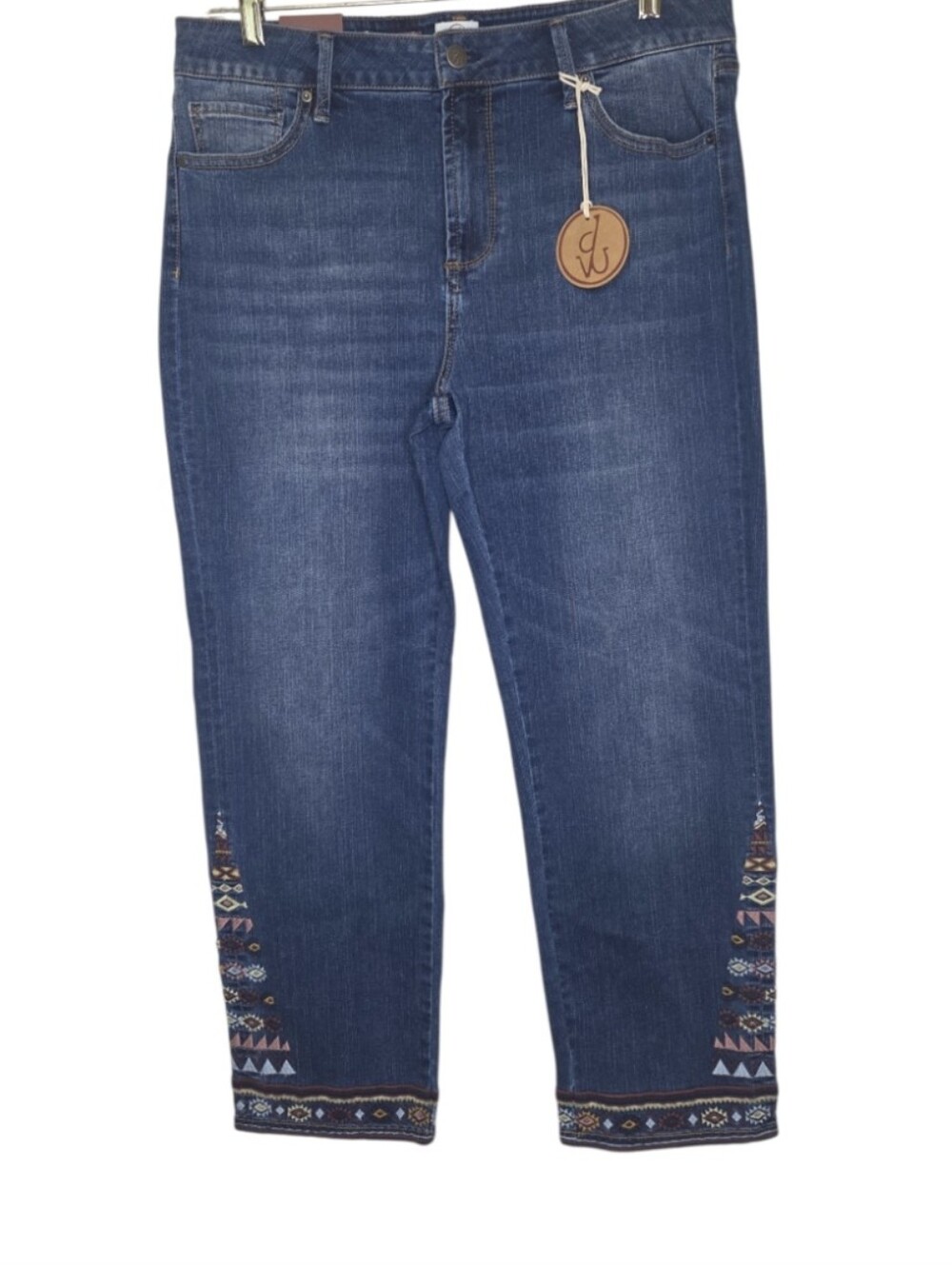 Driftwood Charlotte Southwestern Native American Cropped Straight Leg Jeans 8